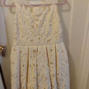 Elegant Cream Lace Kids Dress